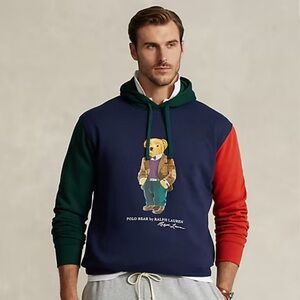 NEW Ralph Lauren Polo Bear Color Blocked Fleece Hoodie 4XB Nwot